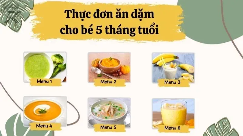 Khám phá thực đơn ăn dặm cho bé 5 tháng tăng cân 1