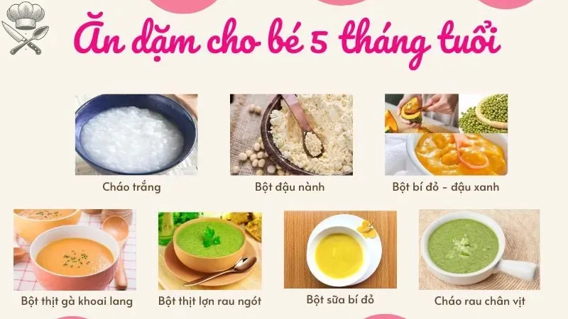 Khám phá thực đơn ăn dặm cho bé 5 tháng tăng cân 2