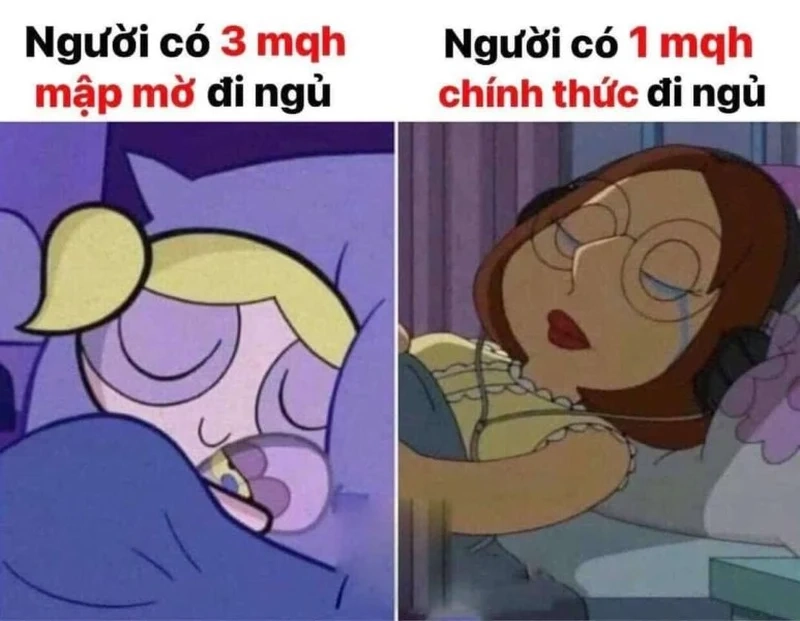 Meme đắp chăn đi ngủ dễ thương giúp bạn có giấc ngủ ngon.