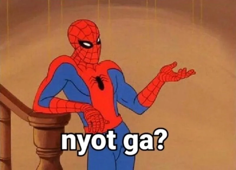 Meme 2 spiderman kết hợp với nhau tạo ra những pha cười ngả nghiêng.