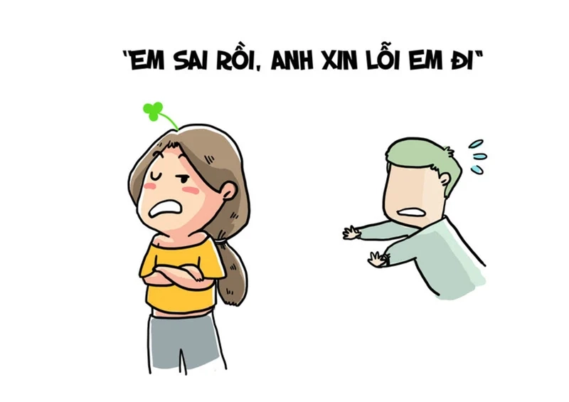 Em sai rồi anh xin lỗi em đi meme là cách thể hiện lời xin lỗi ngọt ngào mà không kém phần hài hước.