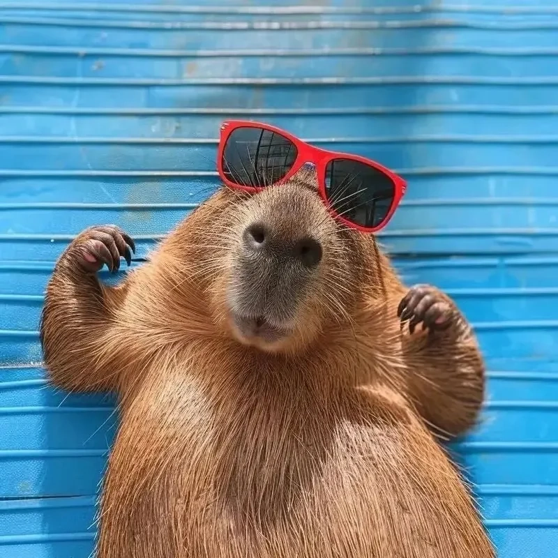 capybara eating watermelon meme tạo ra sự dễ thương với hình ảnh capybara ăn dưa hấu.