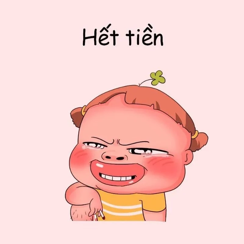 Ảnh meme hết tiền thể hiện sự ngạc nhiên đầy bất ngờ về việc không còn tiền.