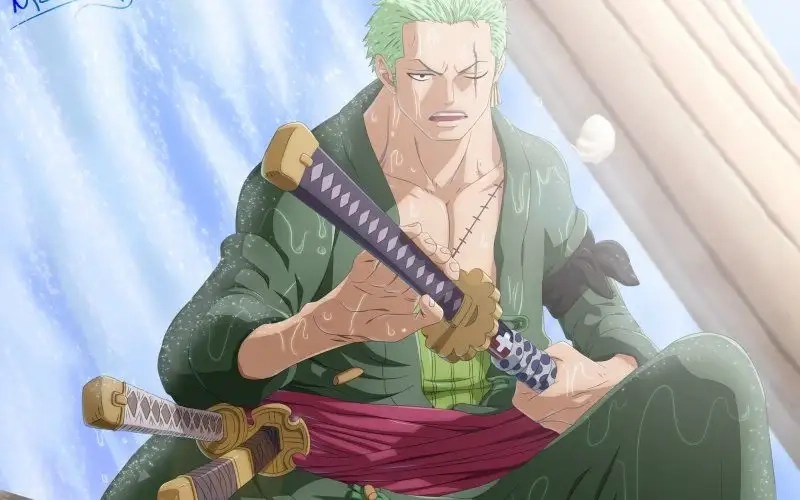 Trang trí máy tính với hình nền One Piece Zoro ngầu đầy chất.