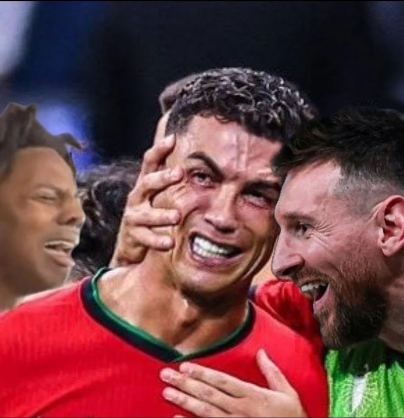 Ronaldo siuuu meme ngập tràn năng lượng từ cú ăn mừng đặc trưng.