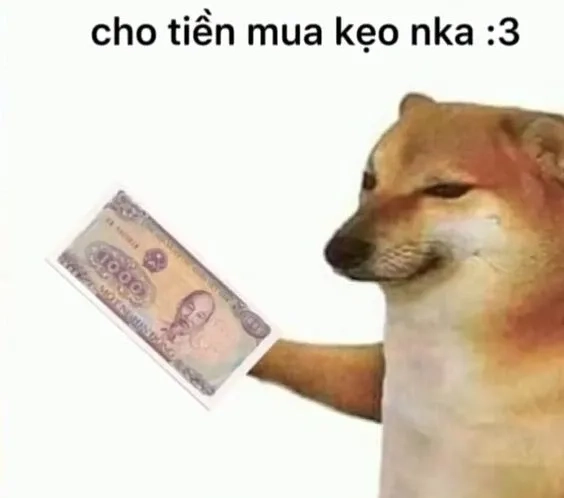 Ảnh meme cho tiền sinh động, tạo sự vui vẻ trong trò chuyện.