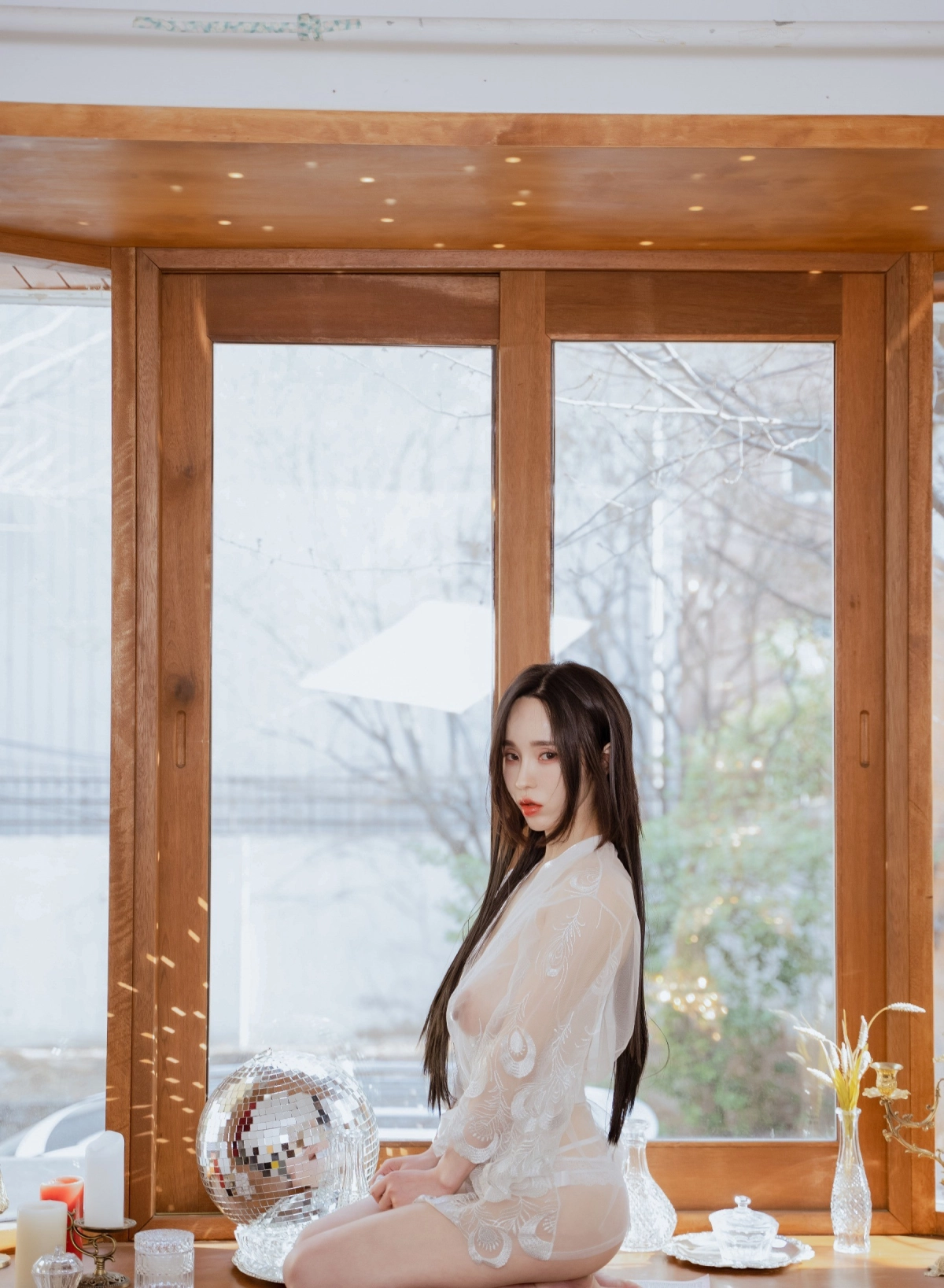 YUNHA cosplay vú to sexy nóng bỏng cuốn hút bunny đuôi cắm hậu môn