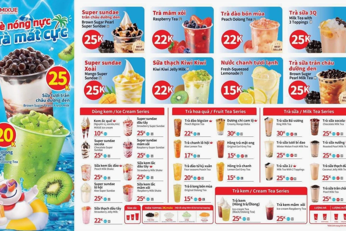 Menu Mixue Mới Nhất 2026: Khám Phá Đồ Uống & Kem Ngon Giá Rẻ
