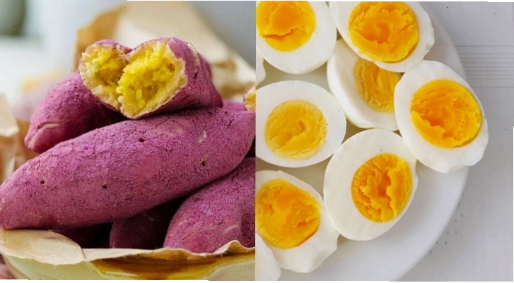 Ăn khoai lang và trứng trong thực đơn giảm cân