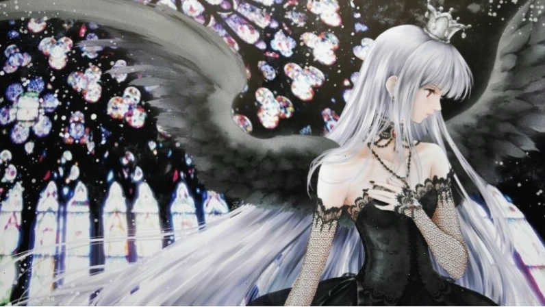 Ảnh anime nữ ác quỷ ma mị với ánh mắt sắc lạnh, thể hiện khí chất lạnh lùng