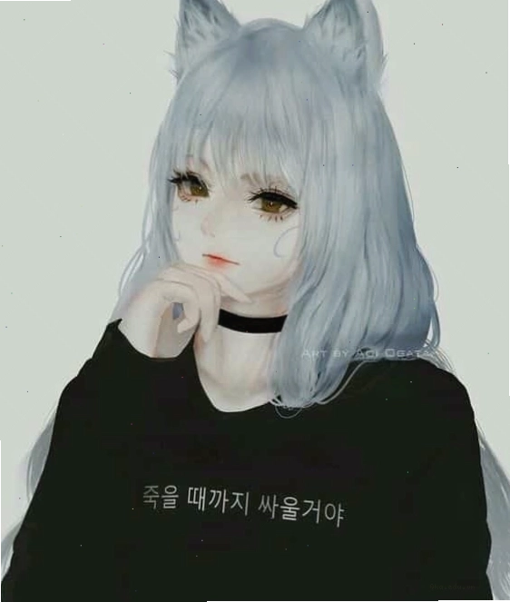 Ảnh anime nữ tóc trắng lạnh lùng với biểu cảm ngầu