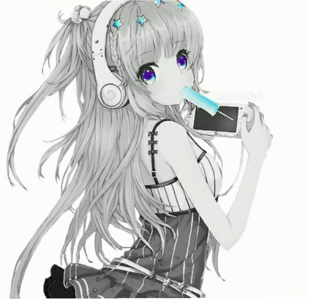 Ảnh anime trắng đen dễ thương nhưng vẫn ẩn chứa nỗi buồn