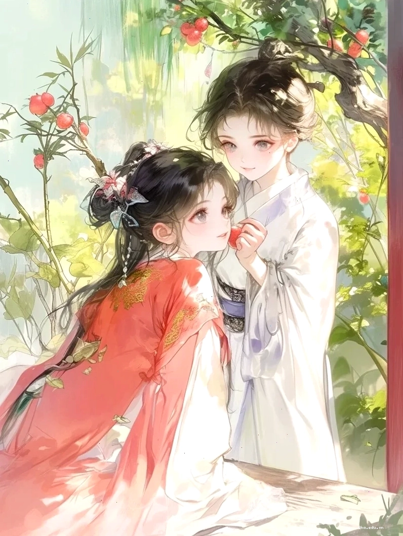 Ảnh cặp đôi chibi cute với biểu cảm đáng yêu