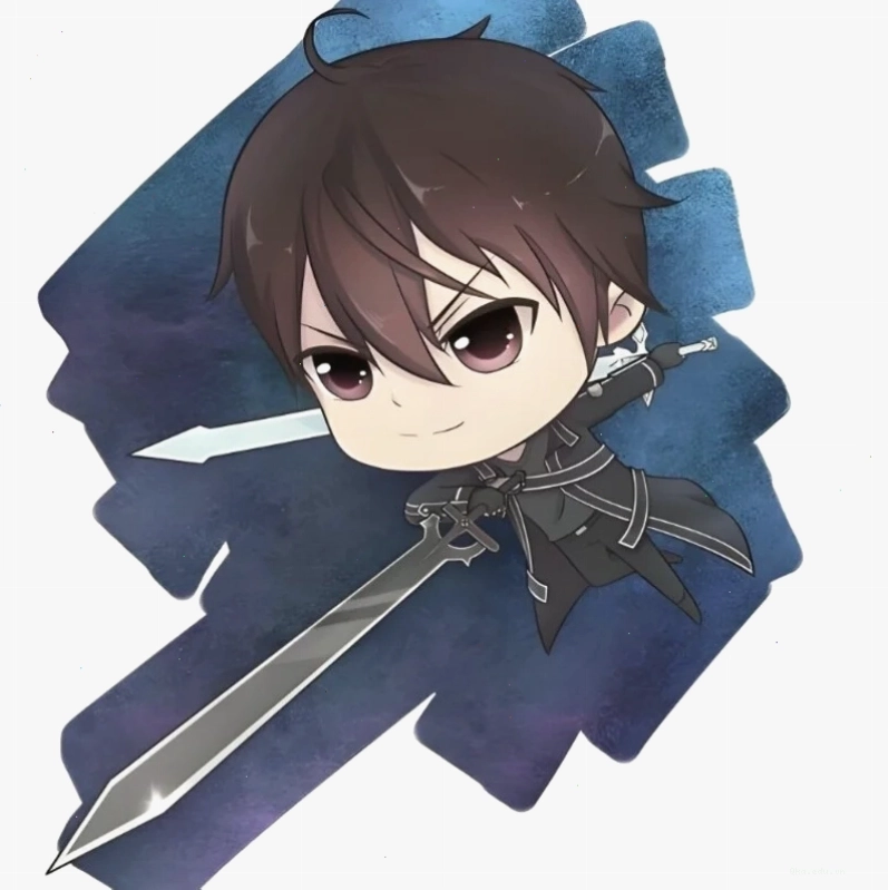 Ảnh Kirito chibi với biểu cảm dễ thương
