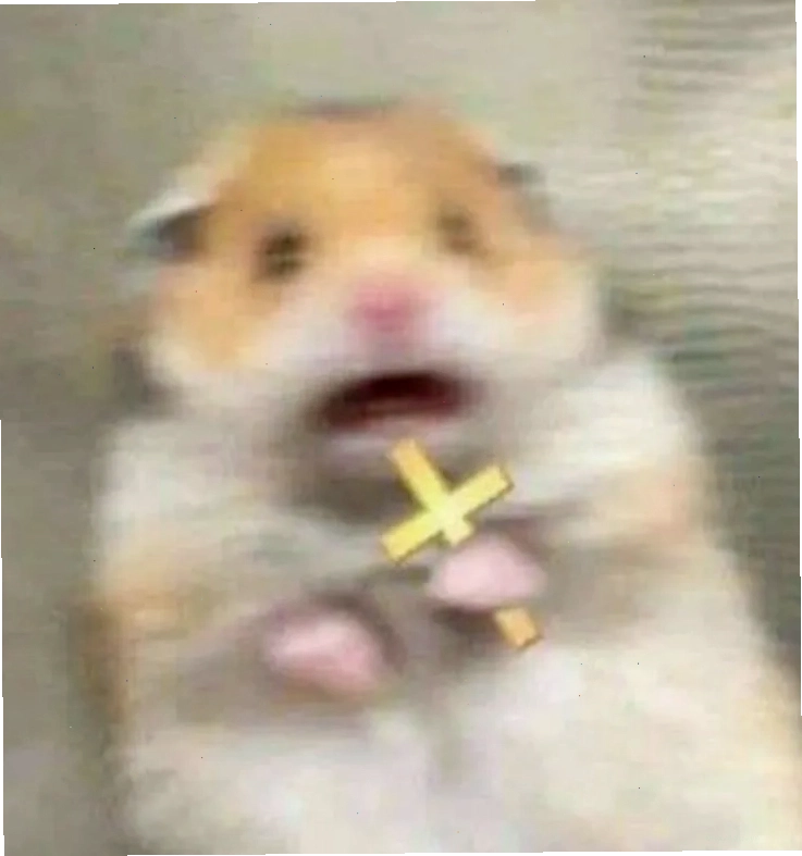 Ảnh meme chuột hamster cầm thánh giá biểu cảm van xin