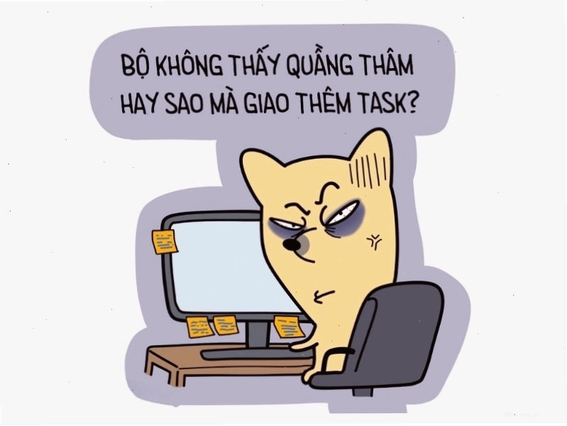 Ảnh meme gái anime với tình huống công sở