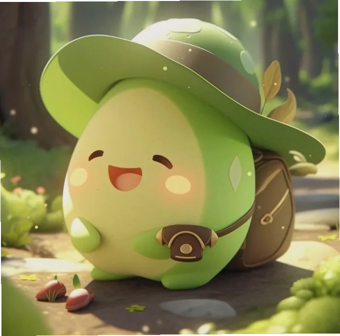 Ảnh quả bơ chibi 3D sống động và chân thực