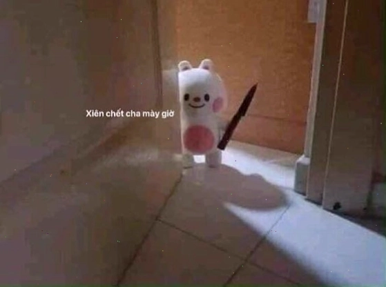 ảnh thỏ cầm dao meme