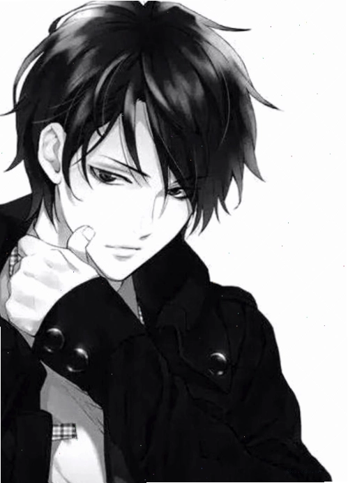 Anime boy đen trắng với phong thái lạnh lùng, đôi mắt sắc sảo