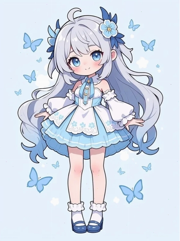 Anime chibi cô gái đang mơ màng