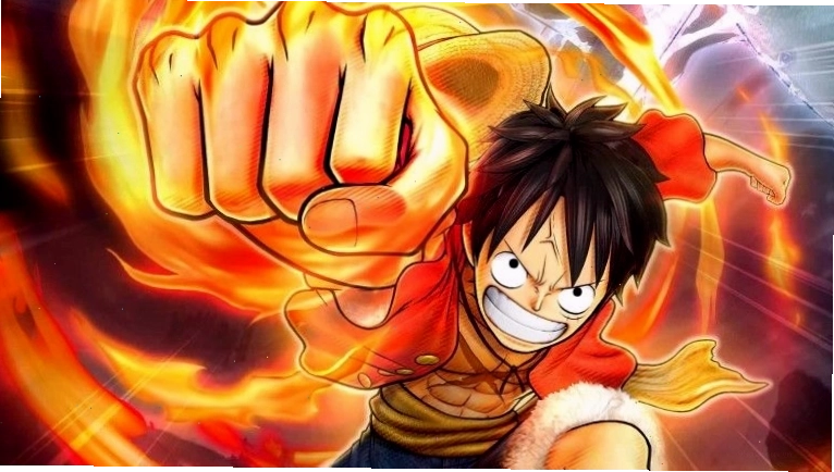 Anime Luffy ngầu với biểu cảm lạnh lùng và mạnh mẽ