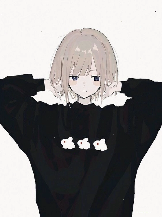 Avatar anime nữ tóc ngắn với đôi mắt to tròn và biểu cảm đáng yêu