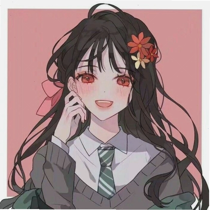 Avatar anime nữ với biểu cảm ngạc nhiên và thú vị