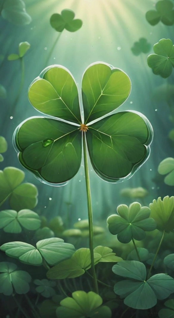 Avatar cỏ 4 lá phiên bản cute, với nét vẽ ngộ nghĩnh và đáng yêu