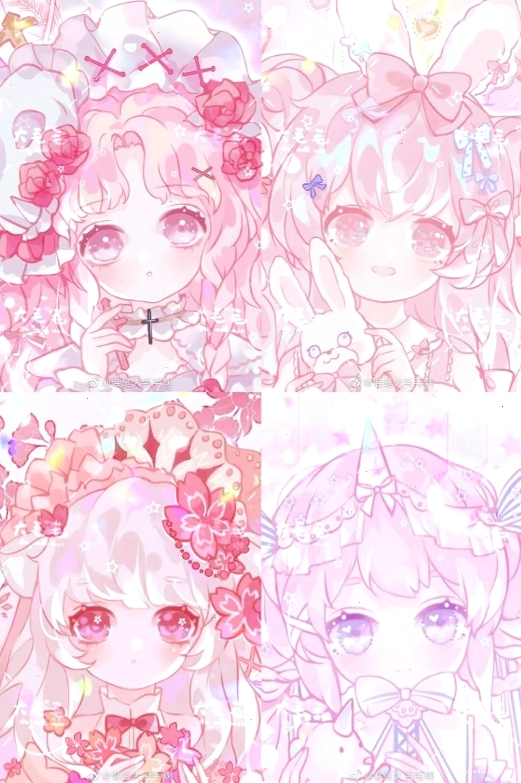Avatar cute nữ màu hồng với biểu cảm đáng yêu
