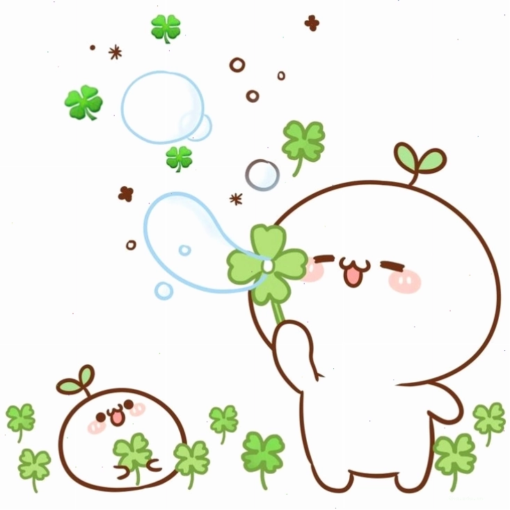 Avatar đôi với hình ảnh cỏ bốn lá cute, tượng trưng cho may mắn và tình bạn