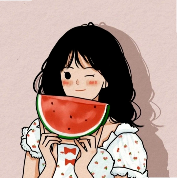 Avatar đôi với hình ảnh quả dưa hấu cách điệu thể hiện sự độc đáo và cá tính