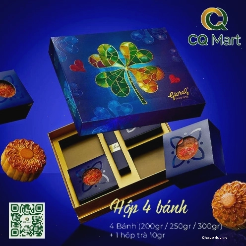 Bánh trung thu Givral hộp 4 bánh truyền thống 2026