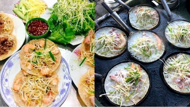 Bánh xèo hải sản giòn tan đặc sản Phú Yên