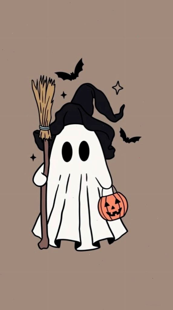 Bé ma vô tri hóa trang Halloween cầm bí ngô