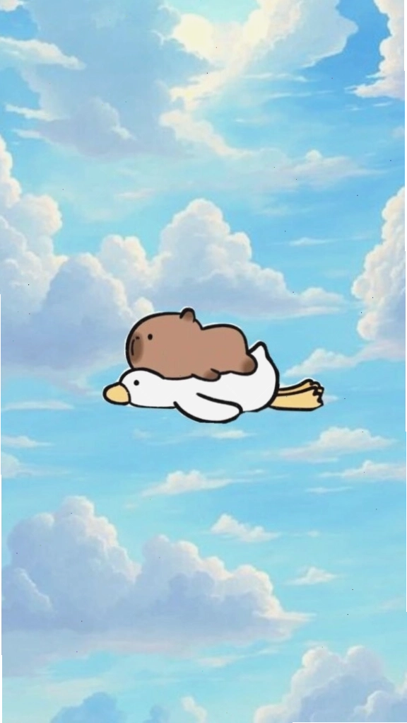 Capybara lướt mây trắng, vô tư giữa trời