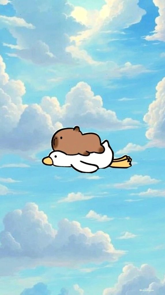 Capybara lướt mây trắng, vô tư giữa trời, avatar độc lạ