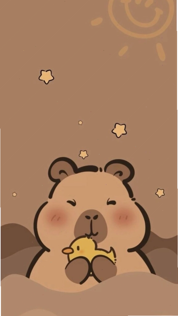 Capybara ôm chú vịt vàng, vẻ mặt vẫn đơ