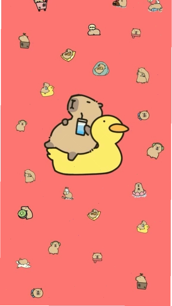 Capybara thư giãn trên phao vịt