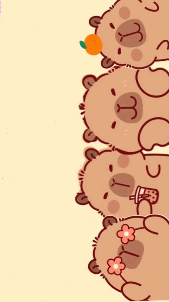 Capybara xếp hàng vô tri, đáng yêu