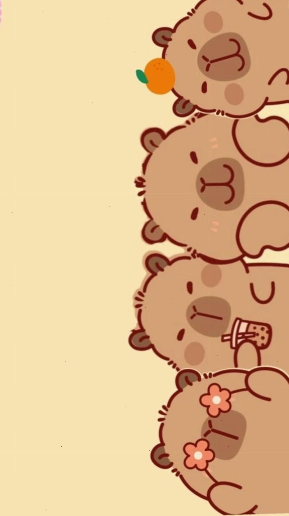 Capybara xếp hàng với vẻ mặt vô tri, đáng yêu làm avatar