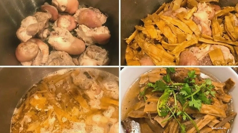 Chân giò heo hầm canh măng tươi