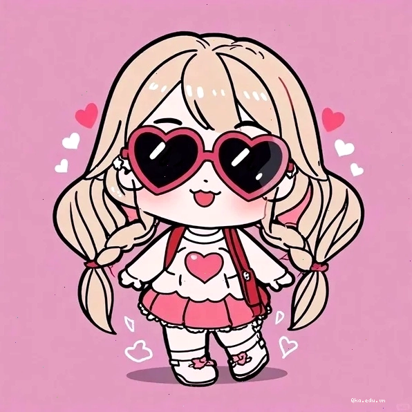 Cô gái chibi cầm một bông hoa nhỏ
