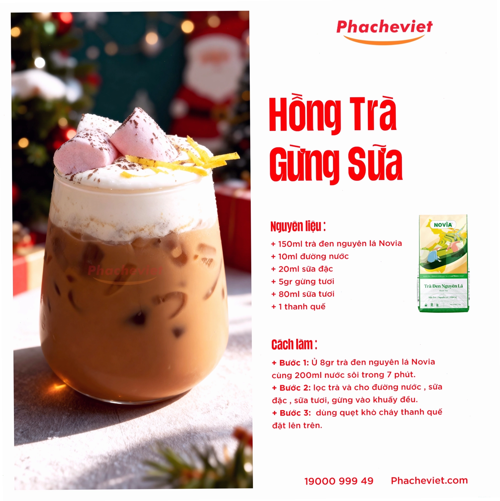 Công thức pha chế Hồng Trà Sữa Gừng ấm áp và thơm lừng
