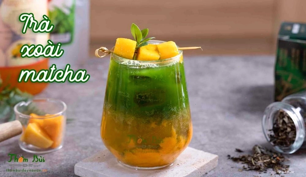 Công thức pha chế Trà xoài matcha vô cùng đơn giản, dễ làm ngay tại nhà