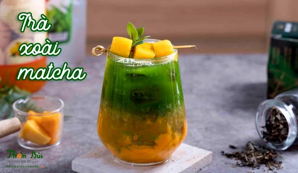 Công thức pha chế Trà xoài matcha vô cùng đơn giản, dễ làm ngay tại nhà