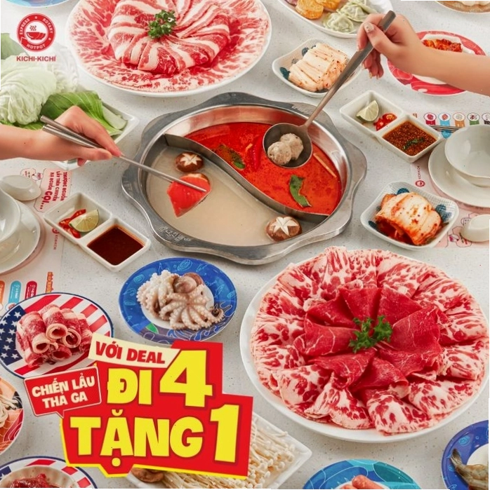 Đa dạng các loại thịt bò và hải sản tươi ngon tại Kichi Kichi