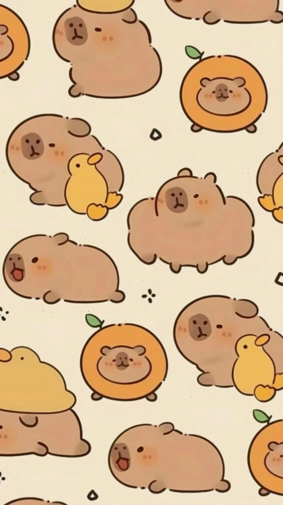 Đàn Capybara và vịt vàng