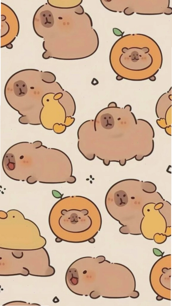 Đàn Capybara và vịt vàng