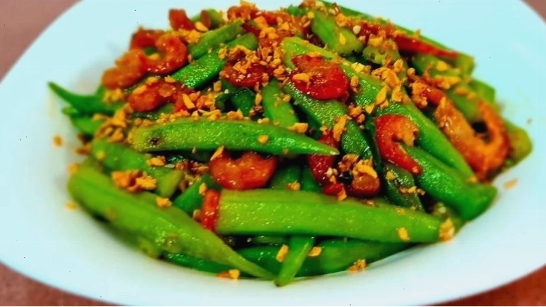 Đậu bắp xào tôm khô thanh đạm