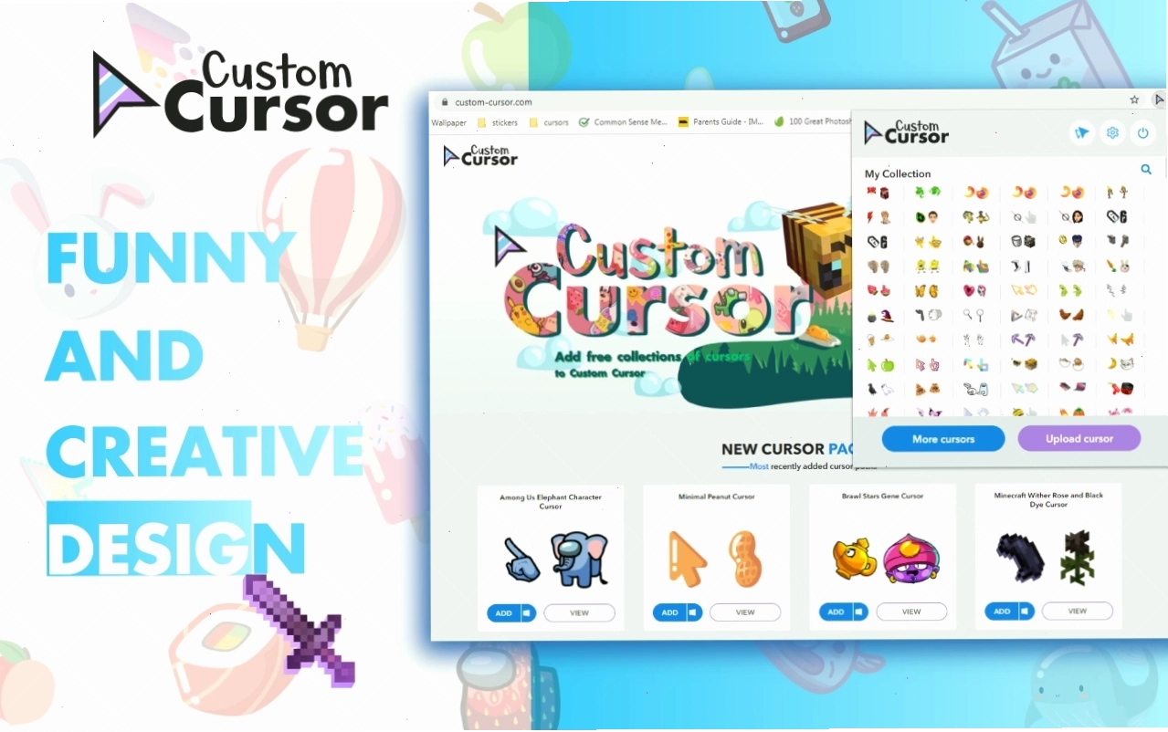 Giao diện tiện ích Custom Cursor for Chrome™